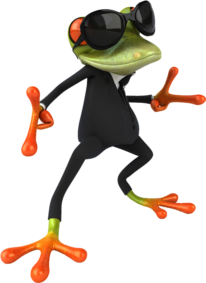 Stylish Frog Character Walking PNG Image