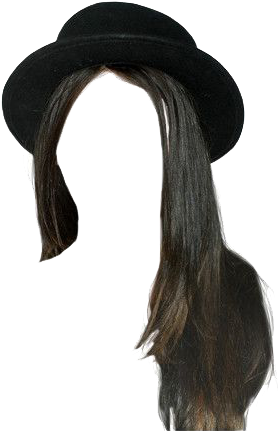 Stylish Hat Long Hair Silhouette PNG Image