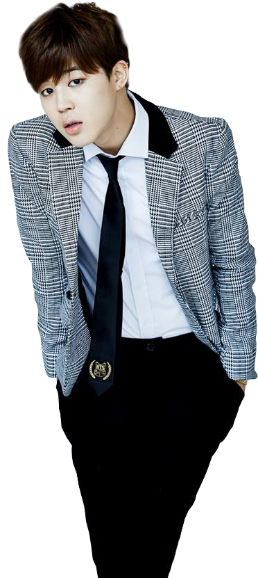 Stylish Jiminin Checkered Blazer PNG Image