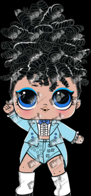 Stylish L O L Dollin Blue Outfit PNG Image