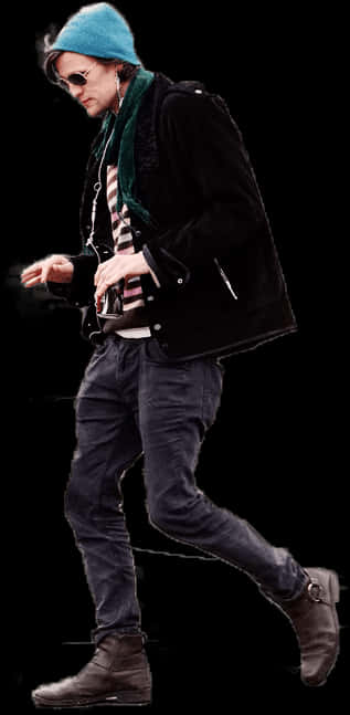 Stylish_ Man_ Walking_ Casually PNG Image