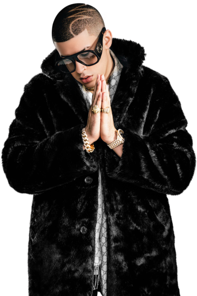 Stylish Manin Fur Coatand Sunglasses PNG Image