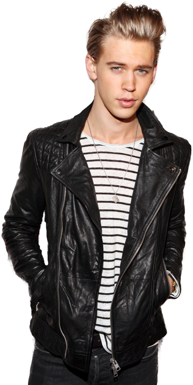 Stylish Manin Leather Jacket PNG Image