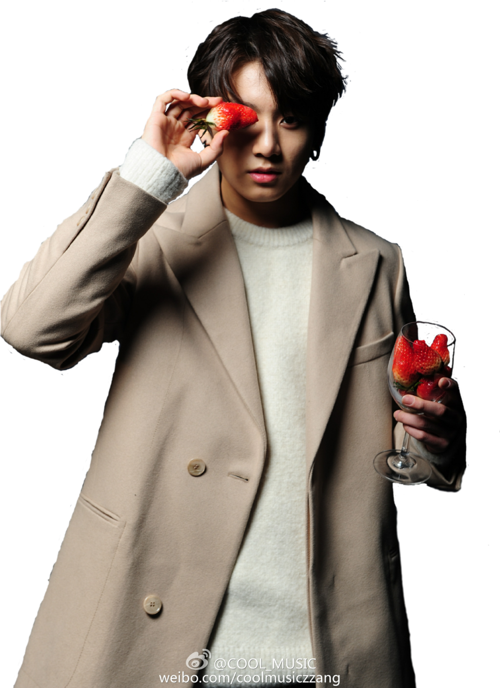 Stylish Manwith Strawberry PNG Image