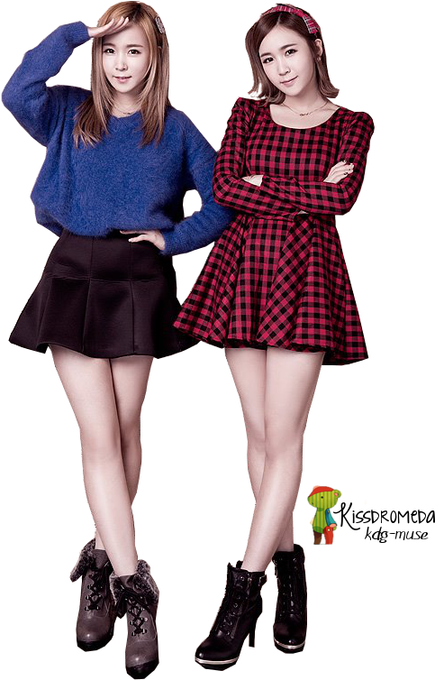 Stylish_ Twin_ Sisters_ Fashion_ Pose PNG Image