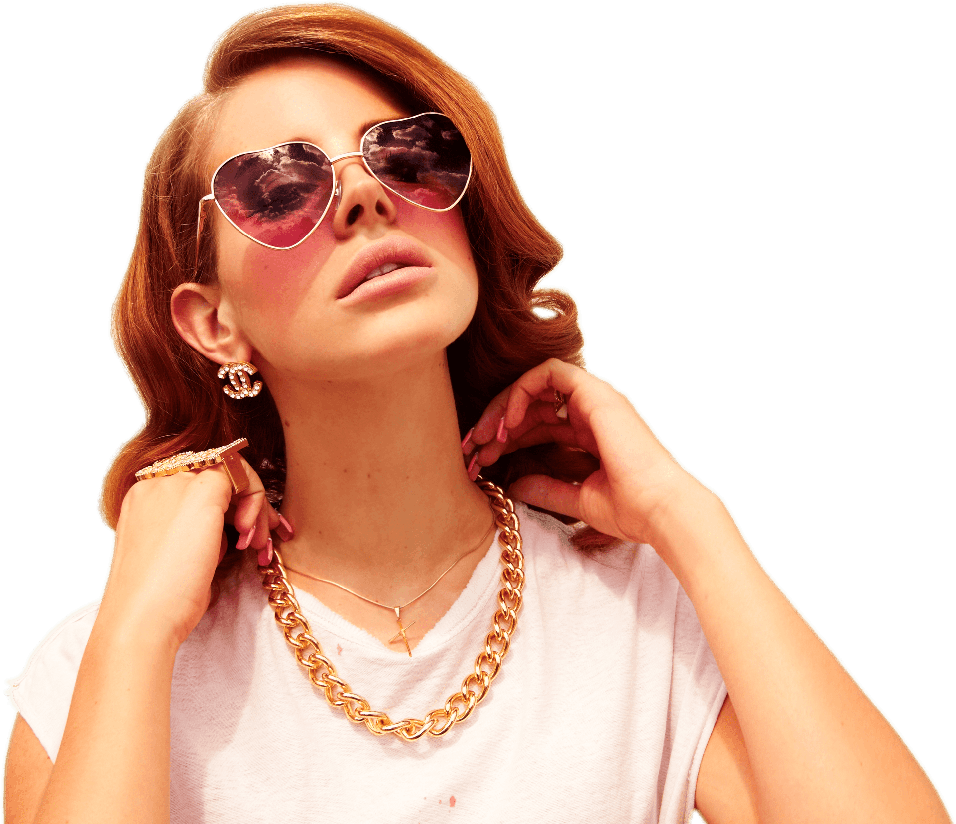 Stylish Woman Thug Life Pose PNG Image