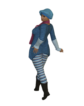 Stylish Womanin Winter Attire PNG Image