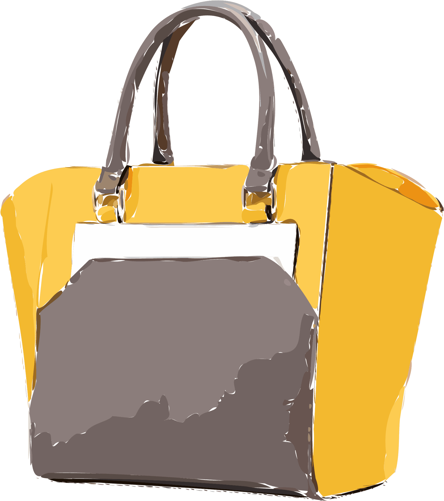 Stylish Yellow Tote Bag PNG Image