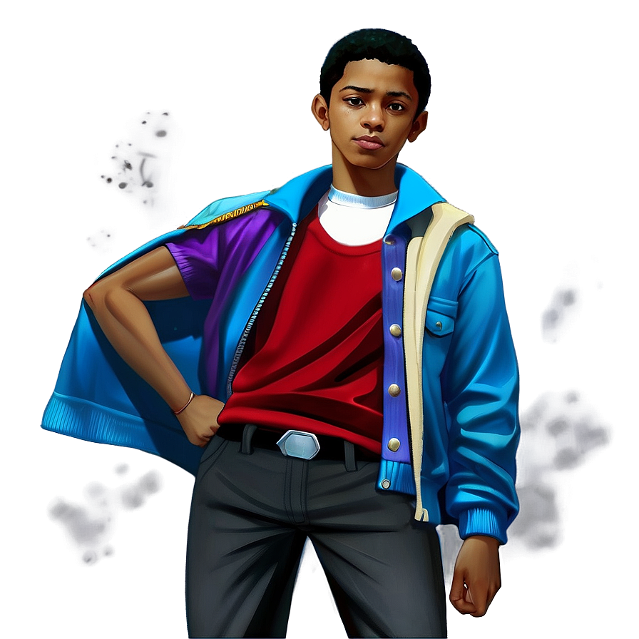 Stylish Young Character Artwork PNG Image