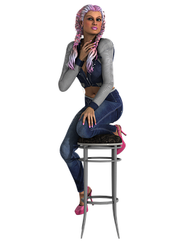 Stylish3 D Model Pose PNG Image