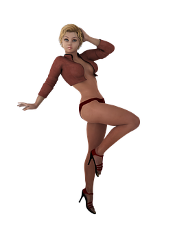 Stylish3 D Model Pose PNG Image