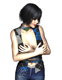 Stylish3 D Rendered Woman PNG Image