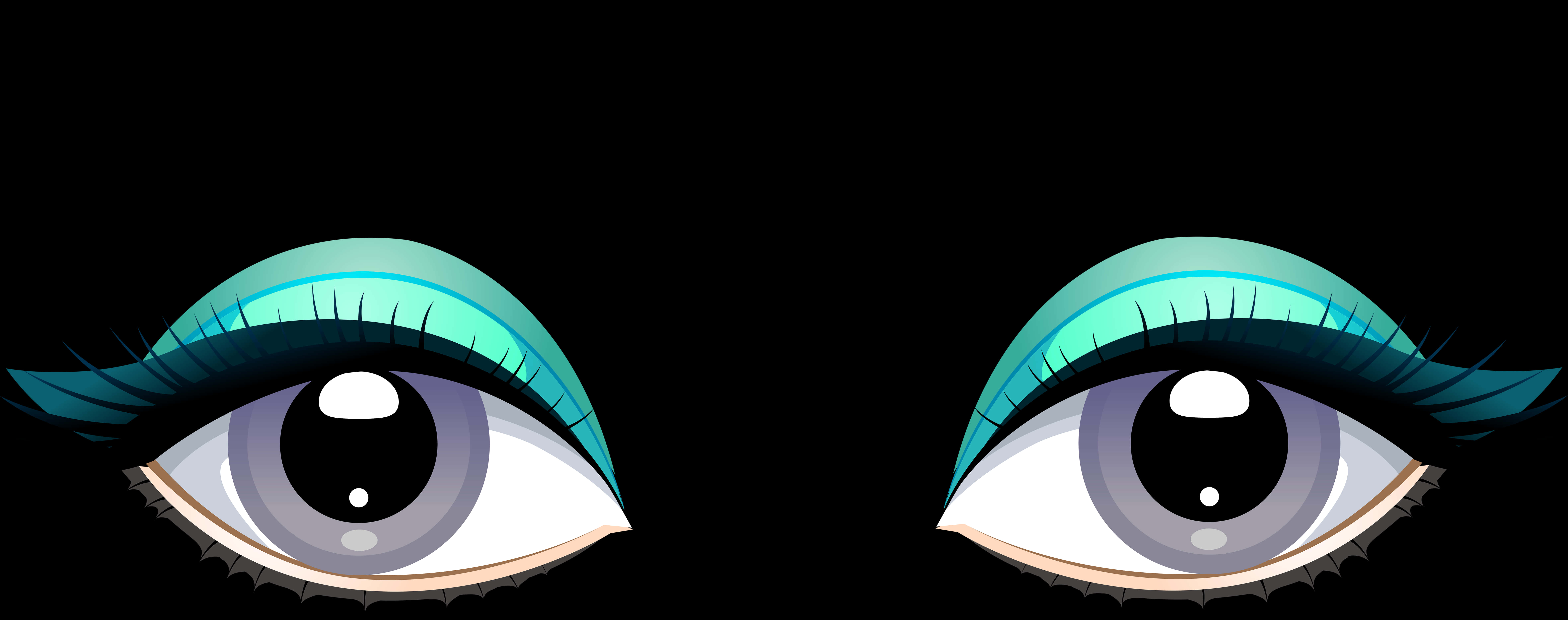 Stylized Anime Eyes Vector PNG Image