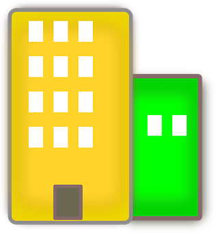 Stylized Apartment Building Icon PNG Image