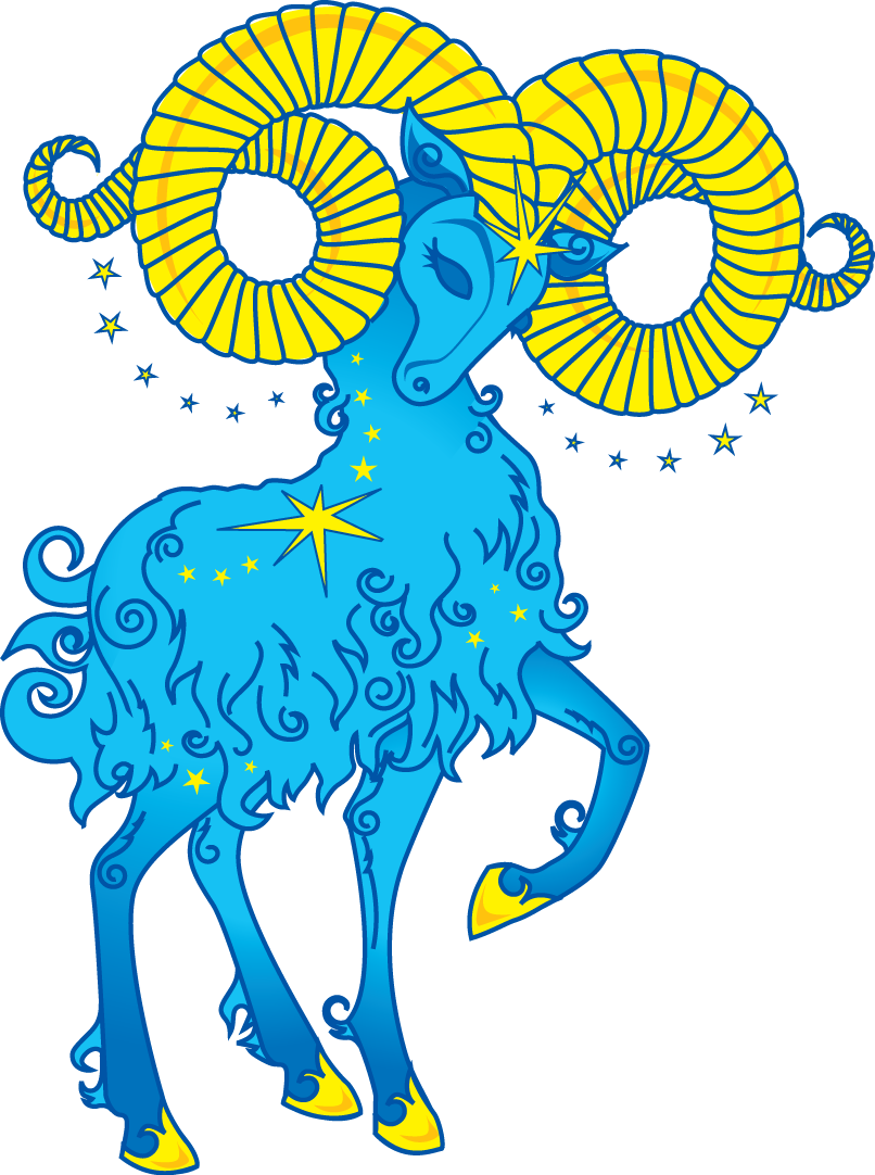 Stylized Aries Zodiac Sign PNG Image