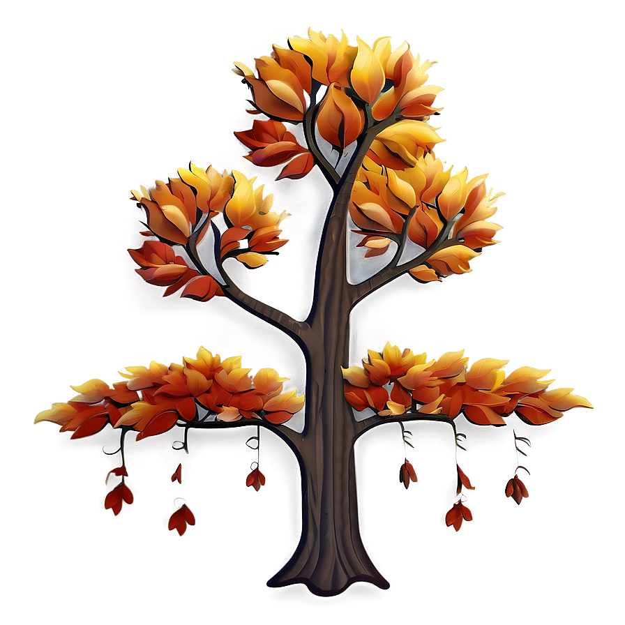 Stylized Autumn Tree Png Llh58 PNG Image