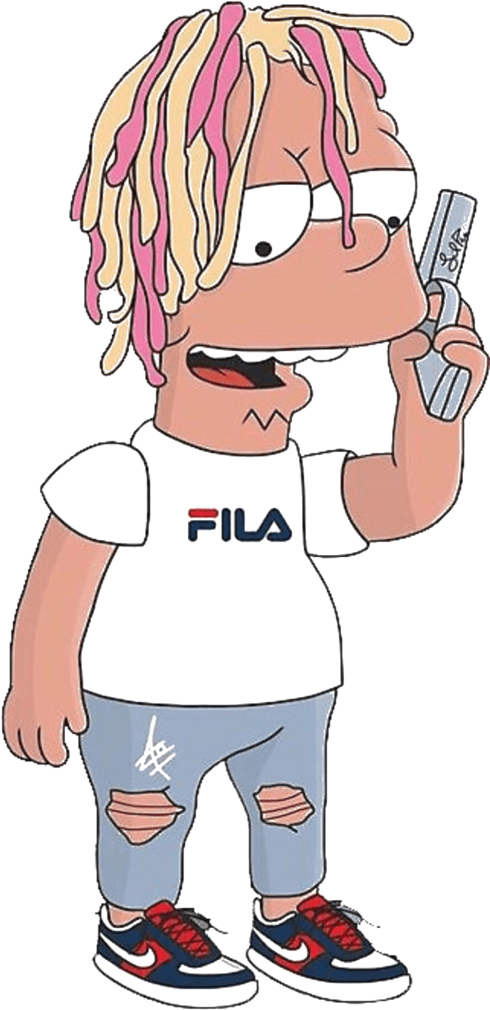 Stylized Bart Simpsonwith Attitude PNG Image