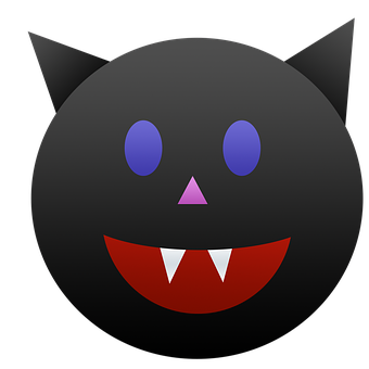 Stylized Bat Emoji Graphic PNG Image