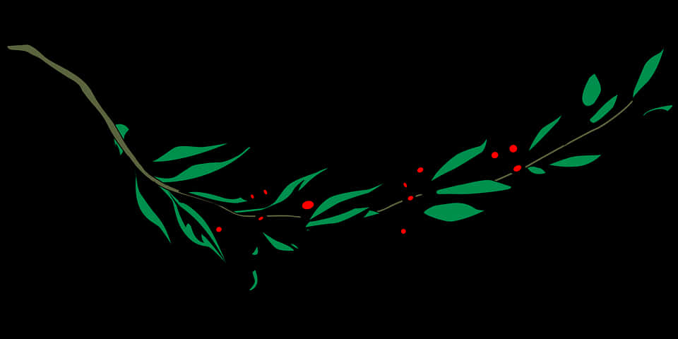 Stylized Bayleaf Branch Graphic PNG Image