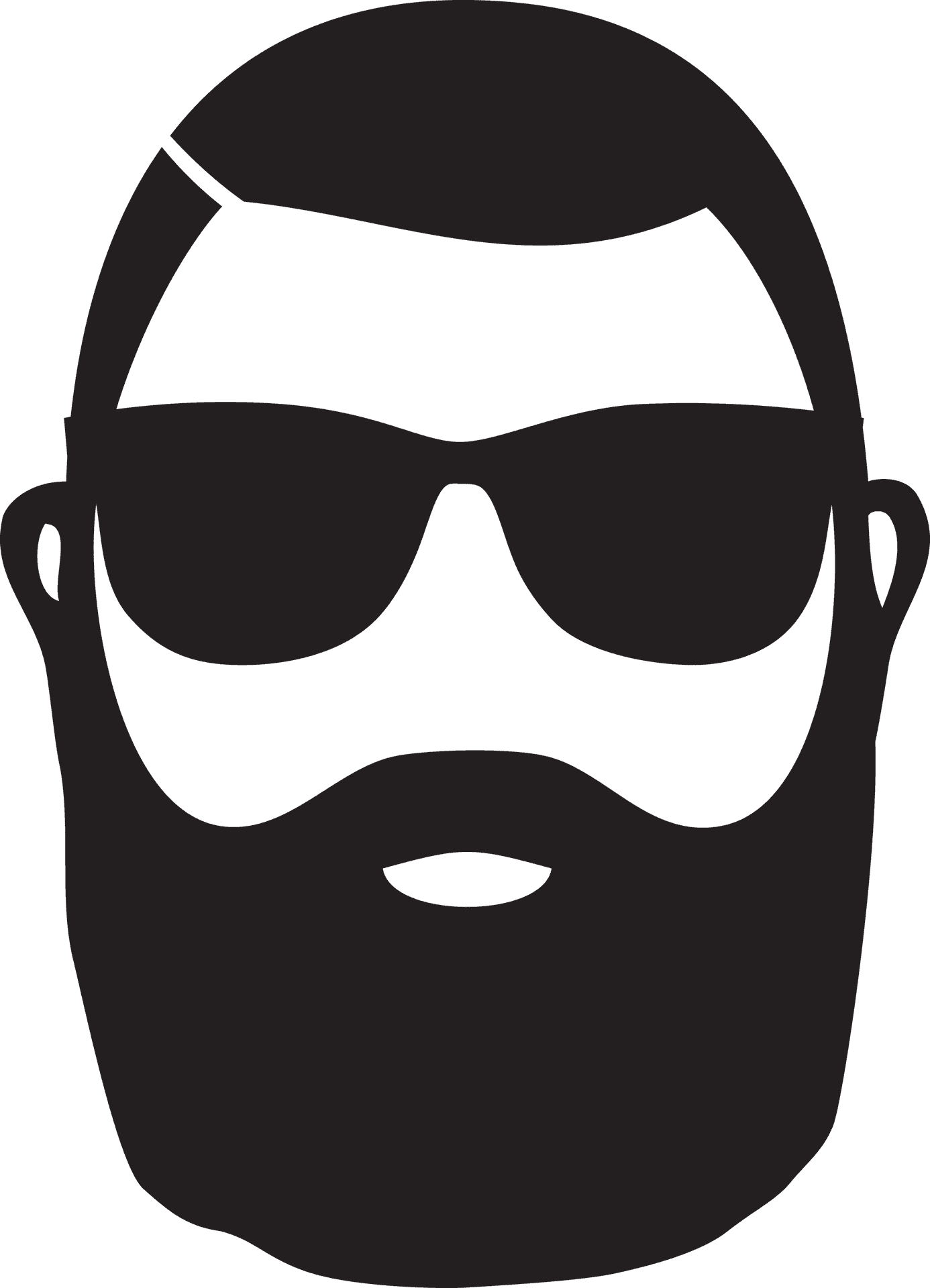 Stylized Beardand Sunglasses Icon PNG Image