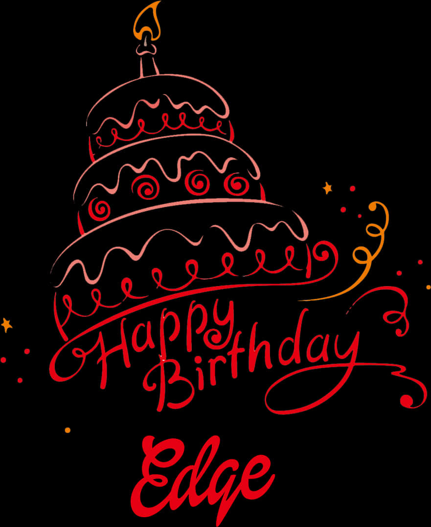 Stylized Birthday Cake Illustration PNG Image