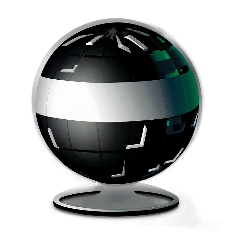 Stylized Black And White Globe Png Rkb PNG Image