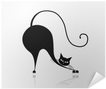 Stylized Black Cat Artwork PNG Image