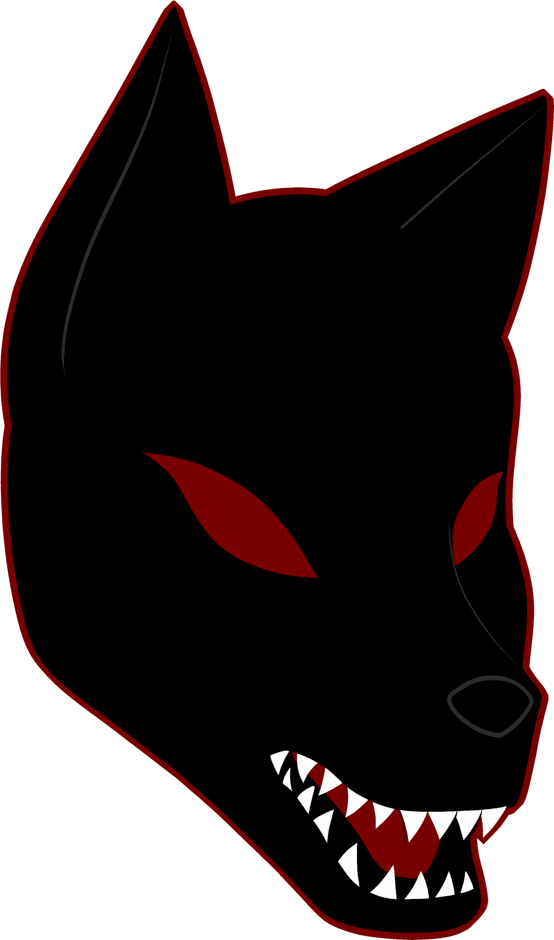 Stylized Black Fox Head Graphic PNG Image