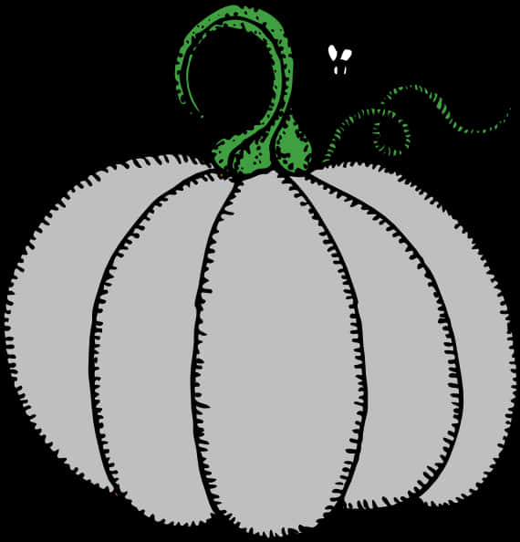 Stylized Black Pumpkin Illustration PNG Image