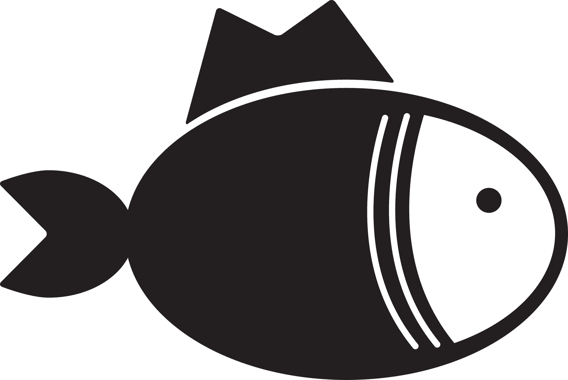 Stylized Black Tuna Icon PNG Image