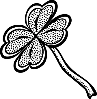 Stylized Blackand White Clover PNG Image