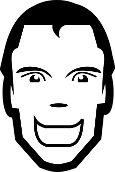 Stylized Blackand White Male Face PNG Image