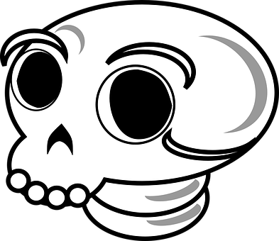 Stylized Blackand White Skull Graphic PNG Image