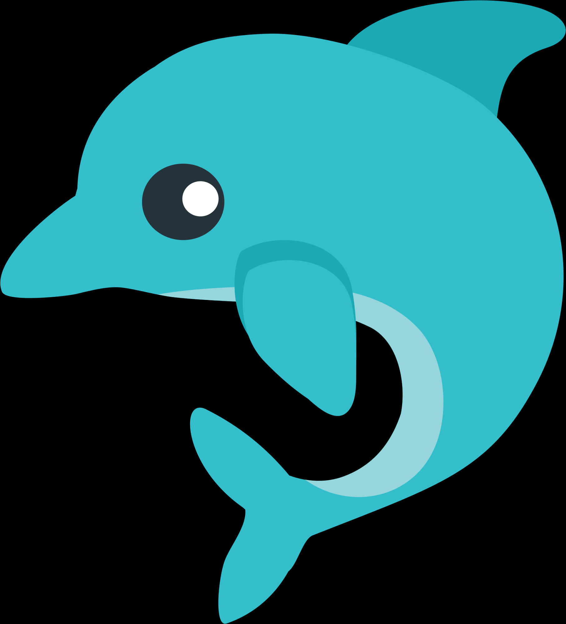 Stylized Blue Dolphin Graphic PNG Image