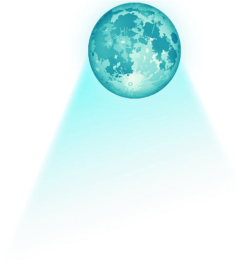 Stylized Blue Moon Illustration PNG Image