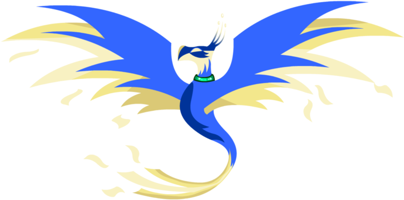 Stylized Blue Phoenix Art PNG Image