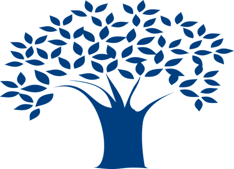 Stylized Blue Tree Graphic PNG Image