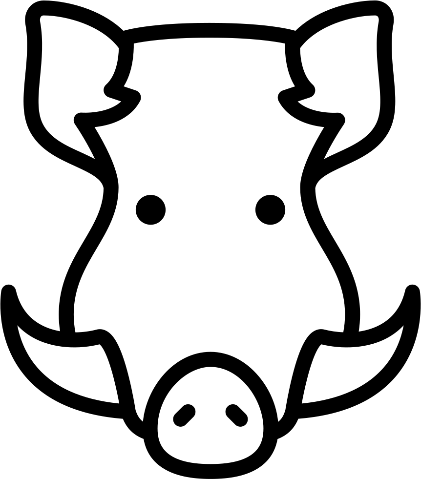 Stylized Boar Outline PNG Image