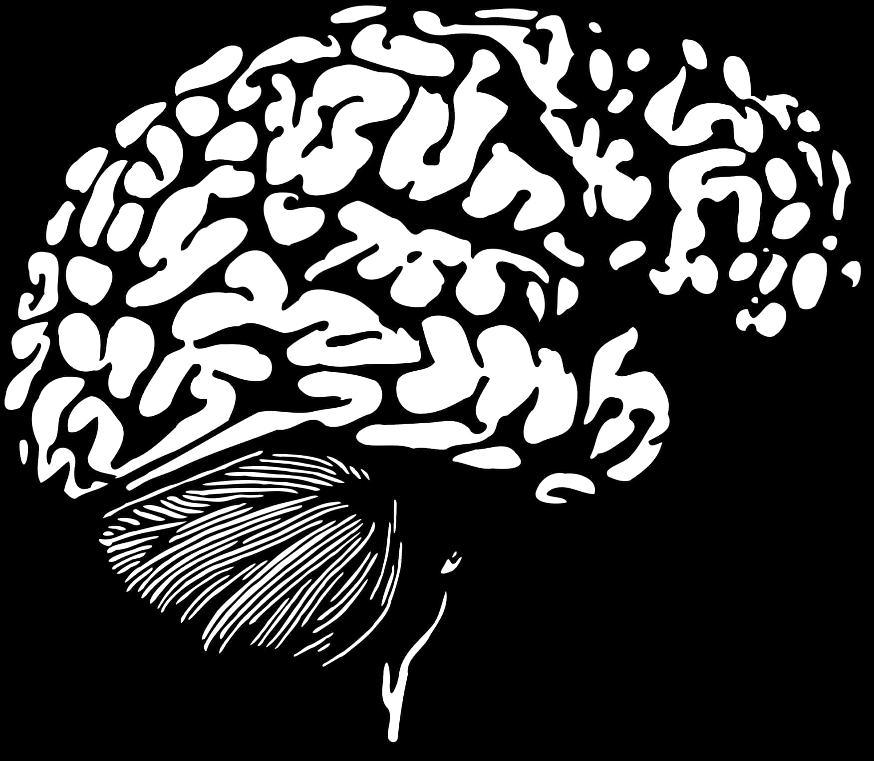 Stylized Brain Illustration PNG Image