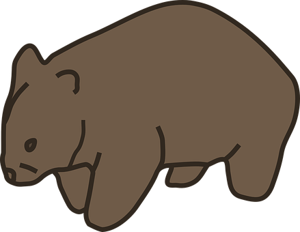 Stylized Brown Bear Illustration PNG Image