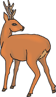 Stylized Brown Deer Illustration PNG Image