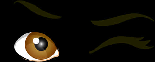 Stylized Brown Eye Illustration PNG Image