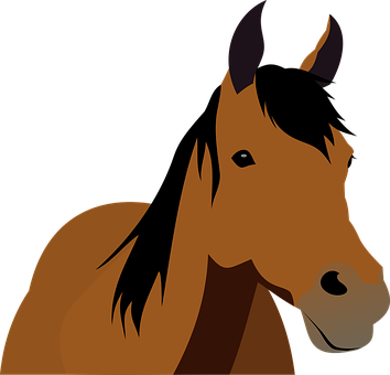 Stylized Brown Horse Vector PNG Image