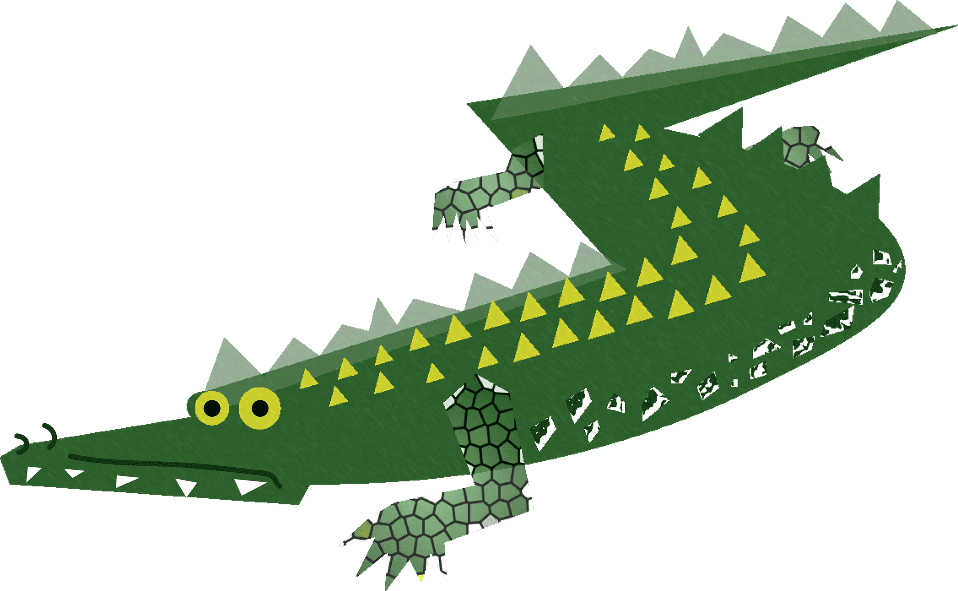 Stylized Cartoon Alligator PNG Image