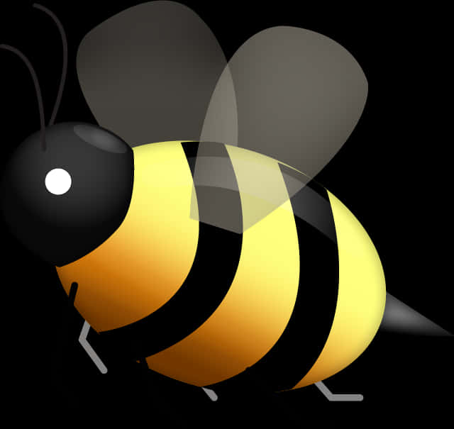 Stylized Cartoon Bee Illustration PNG Image