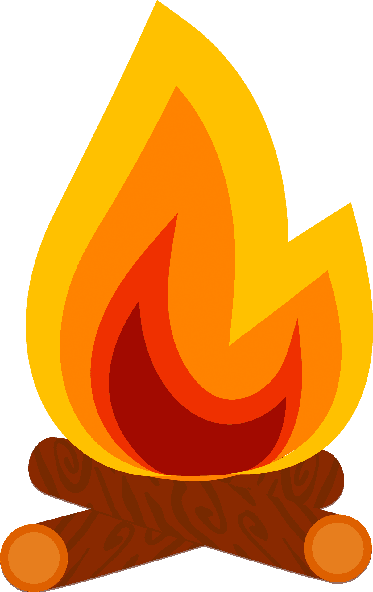 Stylized Cartoon Campfire Illustration PNG Image