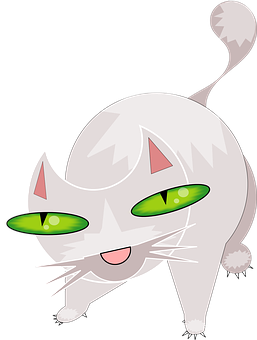 Stylized Cartoon Cat Illustration PNG Image