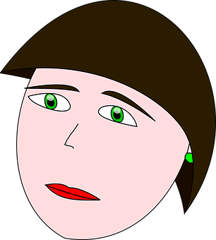 Stylized Cartoon Female Face PNG Image