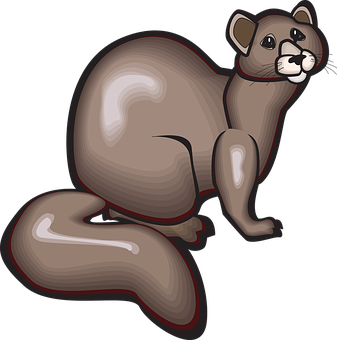 Stylized Cartoon Ferret PNG Image