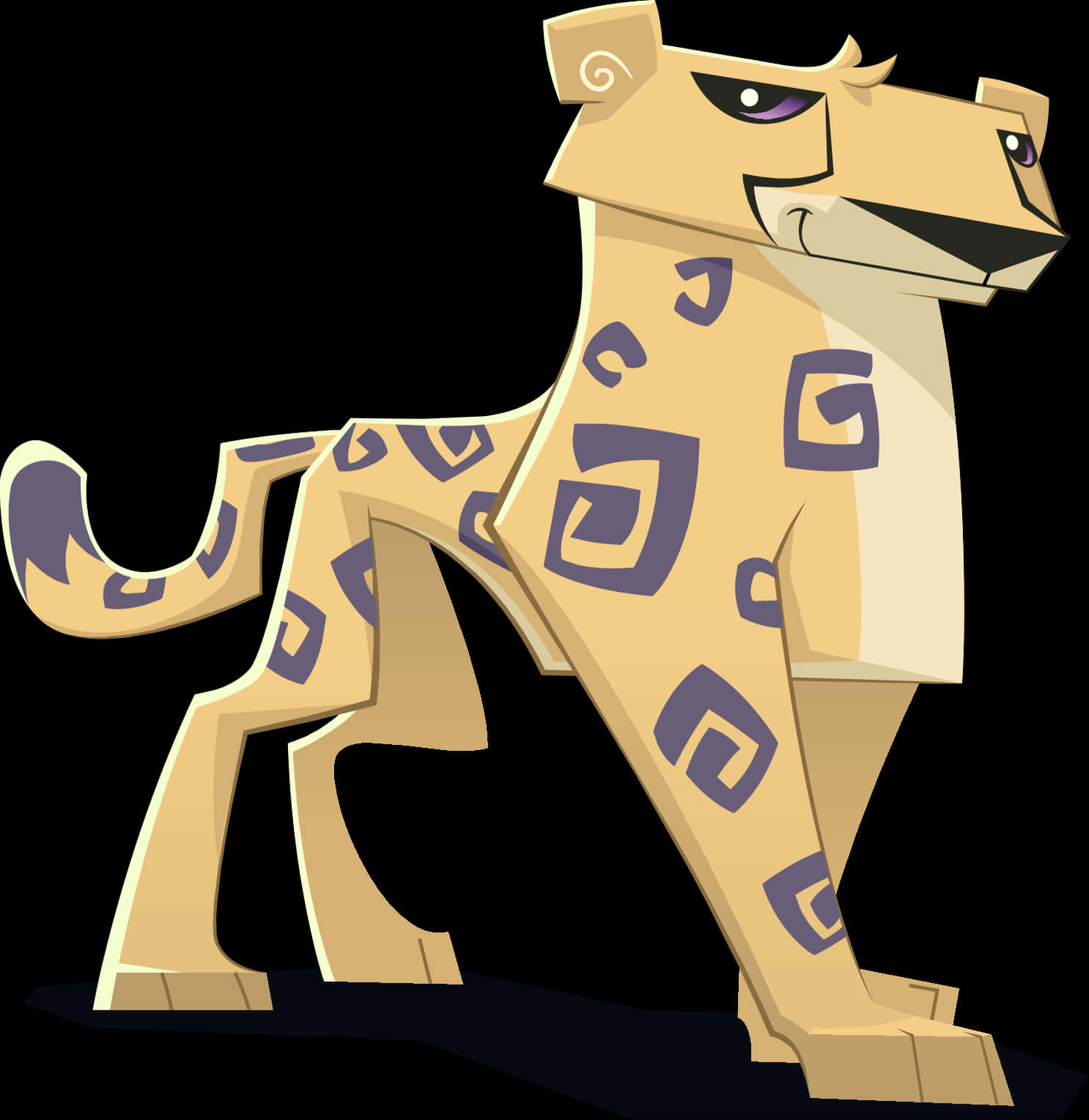 Stylized Cartoon Leopard Character PNG Image